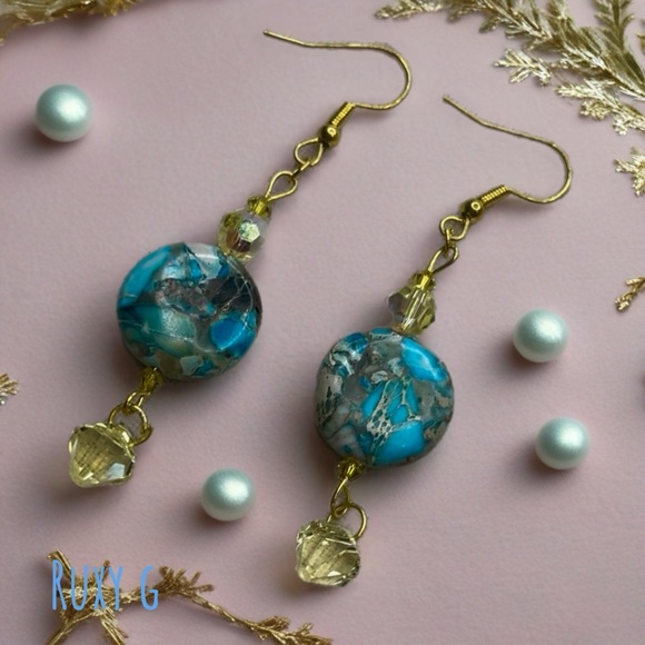 Swarovski and Stone Earrings - Picture 3 of 5